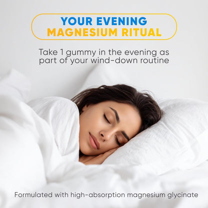 Magnesiumglycinat Gummies 400mg – Hochdosiertes Magnesium Supplement für Frauen, Männer und Kinder, Zuckerfrei, Vegan, 60 Tage Vorrat