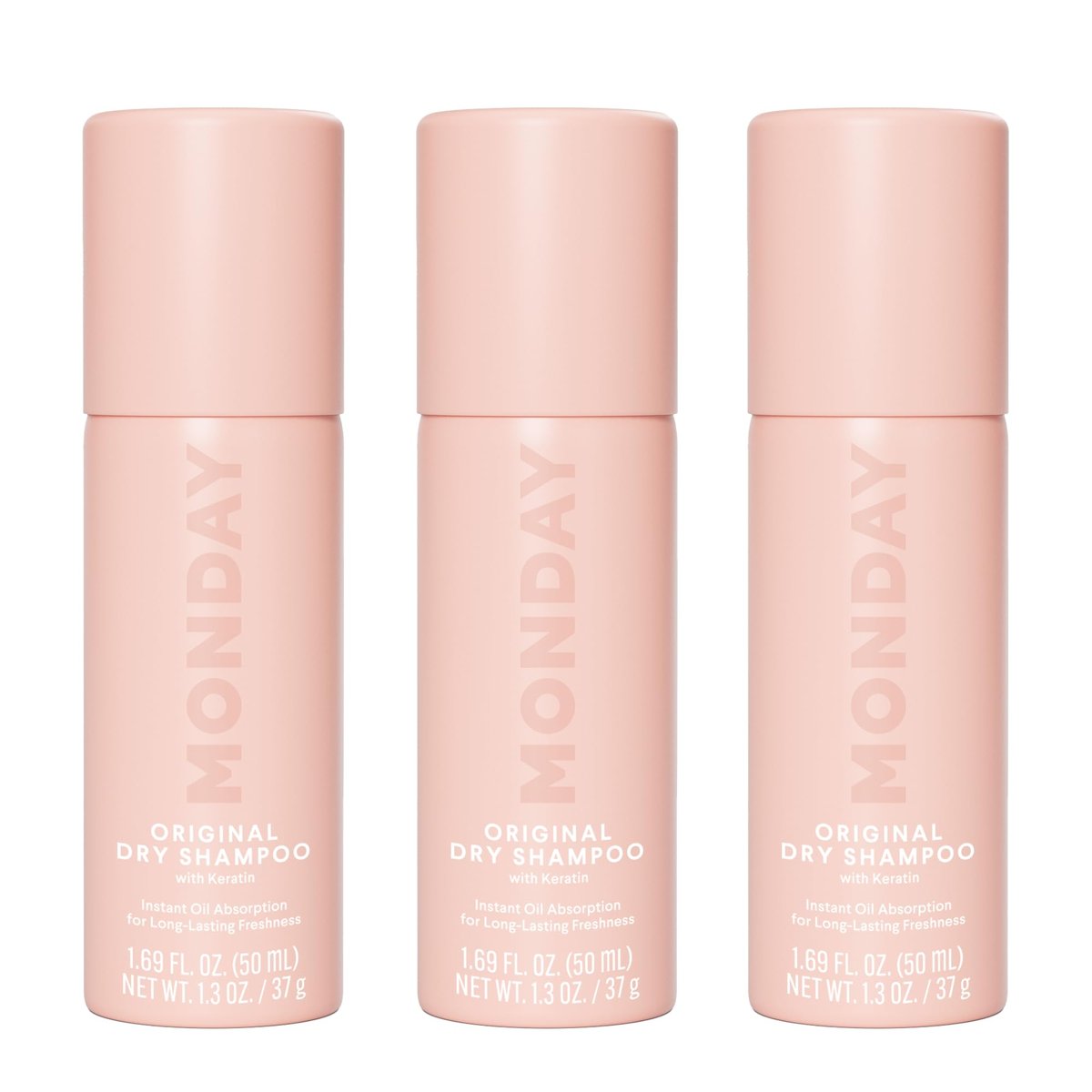 MONDAY HAIRCARE ORIGINAL Trockenshampoo mit Keratin, ölabsorbierend für alle Haartypen 50 ml (3er-Pack)