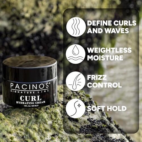 Pacinos Curl Hydrating Cream – Locken definierende und Frizz-kontrollierende Styling-Creme in Salonqualität für Feuchtigkeitskontrolle – 295 ml