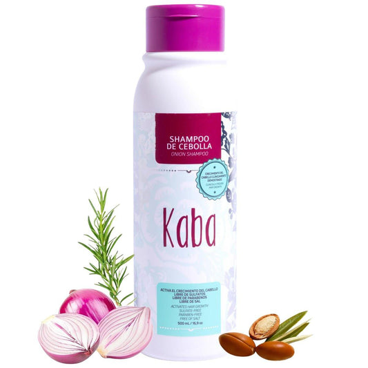Kaba Zwiebel-Shampoo für Haarwachstum – 500 ml, sulfatfrei, parabenfrei, stimuliert den Haarwuchs, reduziert Haarausfall, für alle Haartypen