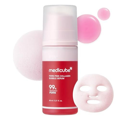 medicube PDRN Pink Collagen Bubble Serum – Aufpolsterndes Blasen-Serum mit 99% reinem PDRN und niedermolekularem Kollagen für strahlende, pralle Haut (95 ml)