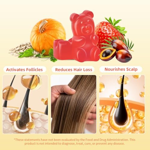 Mchokuu Kürbiskernöl Gummis mit Sägepalme für Haarwachstum & Hautgesundheit, Hochreiner Extrakt für Frauen & Männer, Extra Stärke, Erdbeergeschmack, 60 Stück