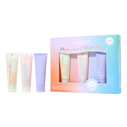 Kate Somerville Pore-fect Skin Edit Reiseset: ExfoliKate, EradiKate & Goat Milk Reinigungsmilch Geschenkset für die Feiertage