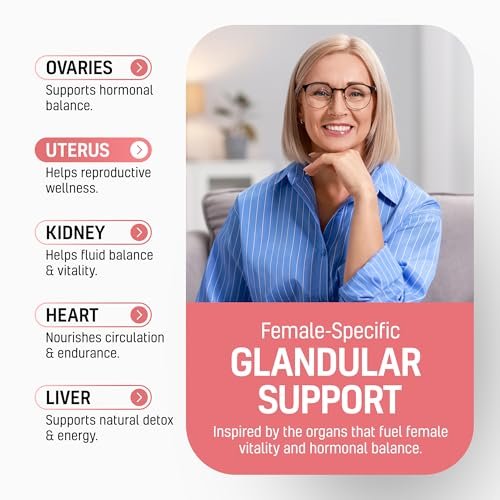 Next Form Rinderorgan-Komplex für Frauen 6-in-1 Hormonbalance & Energie - 100% Weidehaltung & Grasfütterung - Rinderleber, Niere, Herz, Milz, Bauchspeicheldrüse und mehr - 180 Kapseln
