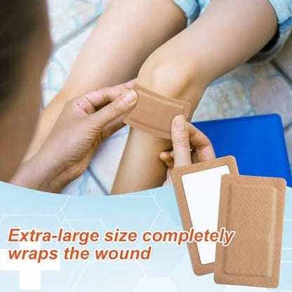30 Stück extra große Pflaster 5" x 3", Große Wundpflaster mit nicht haftenden Polstern, Atmungsaktive Stoffpflaster für die Wundversorgung, Latexfrei, einzeln verpackt (5 x 3 Zoll)