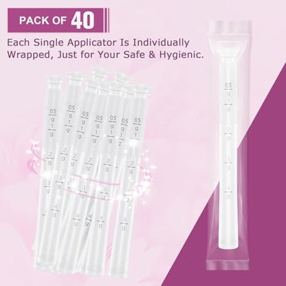 Einweg-Vaginalapplikatoren mit Dosierungsmarkierungen – einzeln verpackt für Hygiene, passend für die meisten Gleitmittel, Cremes & Gele, Damenpflege-Essentials (40er Pack)