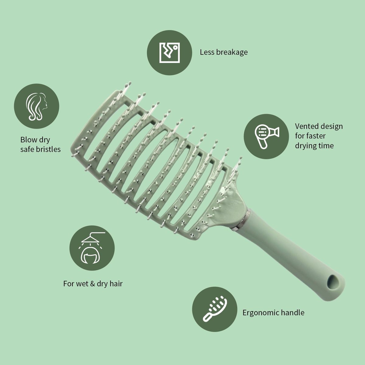 2er-Pack Luftkissenbürste und gebogene Vented Haarbürste – Sanfte Entwirrung für nasses und trockenes Haar – Ideal für Frauen, Männer, Kinder mit lockigem, feinem oder dickem Haar