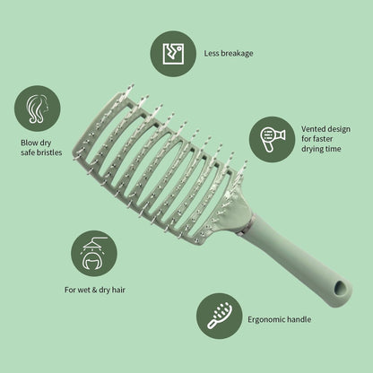 2er-Pack Luftkissenbürste und gebogene Vented Haarbürste – Sanfte Entwirrung für nasses und trockenes Haar – Ideal für Frauen, Männer, Kinder mit lockigem, feinem oder dickem Haar