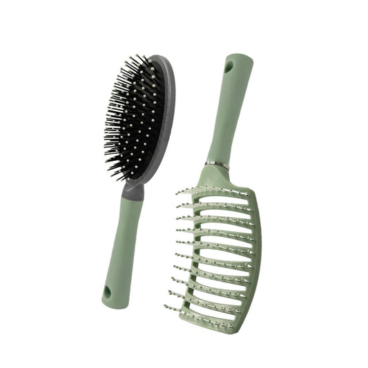 2er-Pack Luftkissenbürste und gebogene Vented Haarbürste – Sanfte Entwirrung für nasses und trockenes Haar – Ideal für Frauen, Männer, Kinder mit lockigem, feinem oder dickem Haar