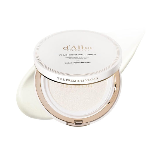 d'alba Piedmont Vegan Fresh Sun Cushion SPF 50+ – Vegane Sonnenpflege für das Gesicht, erfrischend & hydratisierend (0,88 oz)