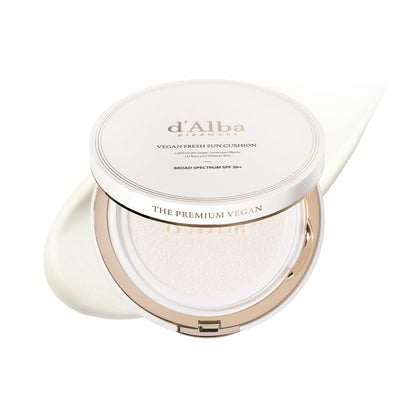d'alba Piedmont Vegan Fresh Sun Cushion SPF 50+ – Vegane Sonnenpflege für das Gesicht, erfrischend & hydratisierend (0,88 oz)