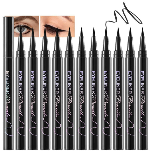 Anwuozu Liquid Eyeliner Set 12er-Pack – Mattes Schwarz, Ultrafeine Spitze, Schnelltrocknend, Wischfest, Vegan