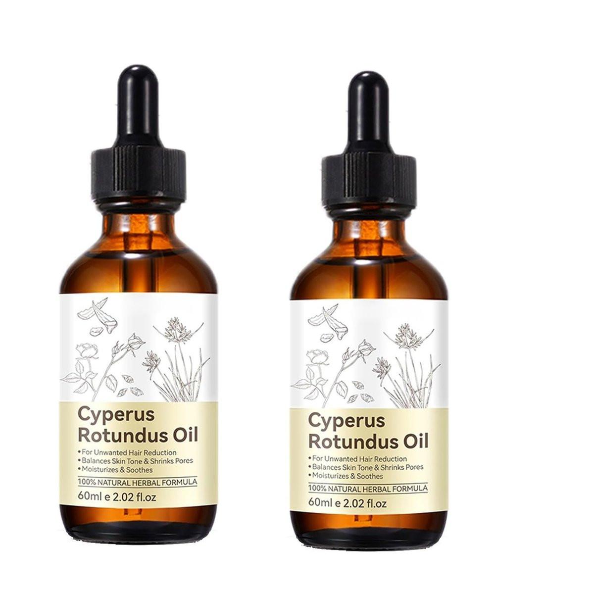 nvyue 2er-Pack Cyperus Rotundus Öl – Natürliches Öl zur Haarentfernung, Reduziert unerwünschten Haarwuchs, Pflegt und glättet die Haut für alle Hauttypen – Frauen und Männer