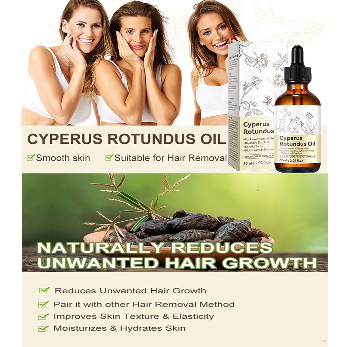 nvyue 2er-Pack Cyperus Rotundus Öl – Natürliches Öl zur Haarentfernung, Reduziert unerwünschten Haarwuchs, Pflegt und glättet die Haut für alle Hauttypen – Frauen und Männer