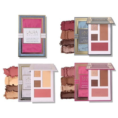 LAURA GELLER NEW YORK Glam On the Go Lidschatten- & Rouge-Paletten – Set mit 3 Paletten, ideal zum Verschenken, pflegende Make-up für reife Haut