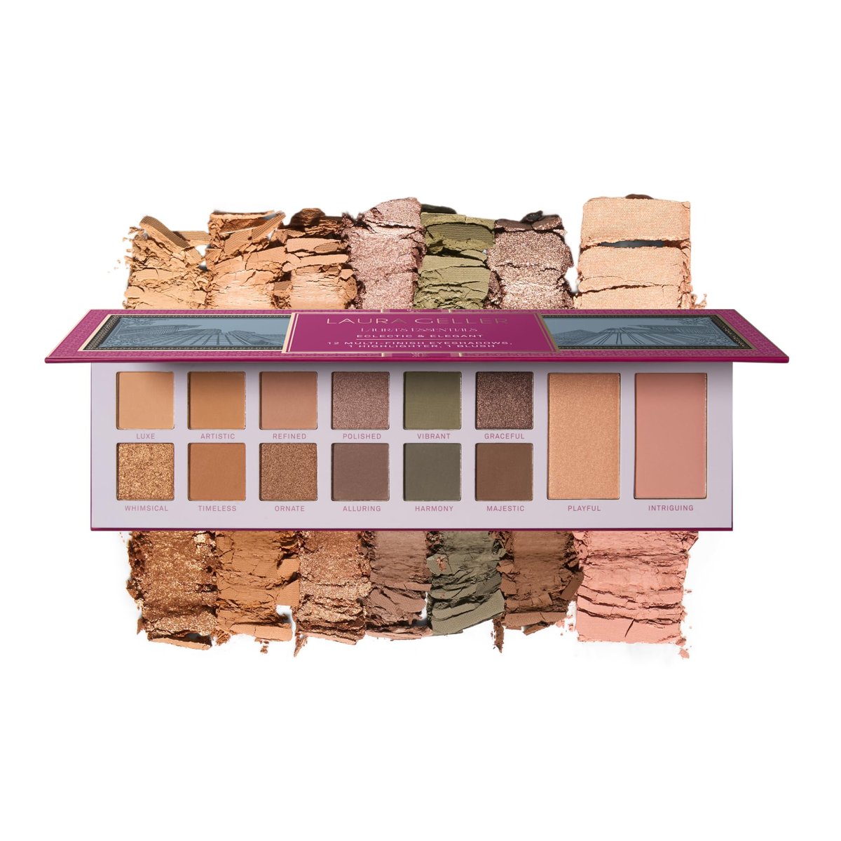 LAURA GELLER NEW YORK Laura's Essentials Eclectic & Elegant Lidschatten- und Gesichtspalette – Enthält Lidschatten, Rouge und Highlighter für ein einfaches Ganzgesicht-Make-up für reife Haut und alle Hauttöne