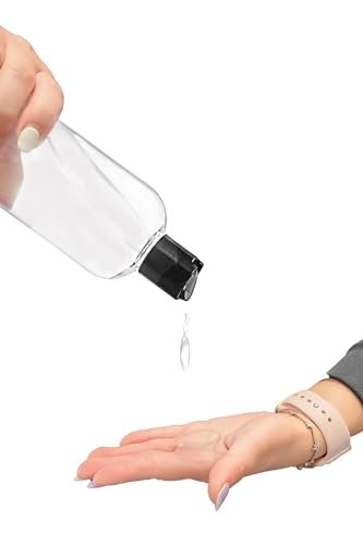 ljdeals 16 oz Klare Plastik-Nachfüllbare Quetschflaschen (3er-Pack), BPA-freie leere Reisebehälter mit auslaufsicheren Disc-Top-Verschlüssen für Shampoo, Lotion, Seife und Cremes, hergestellt in den USA