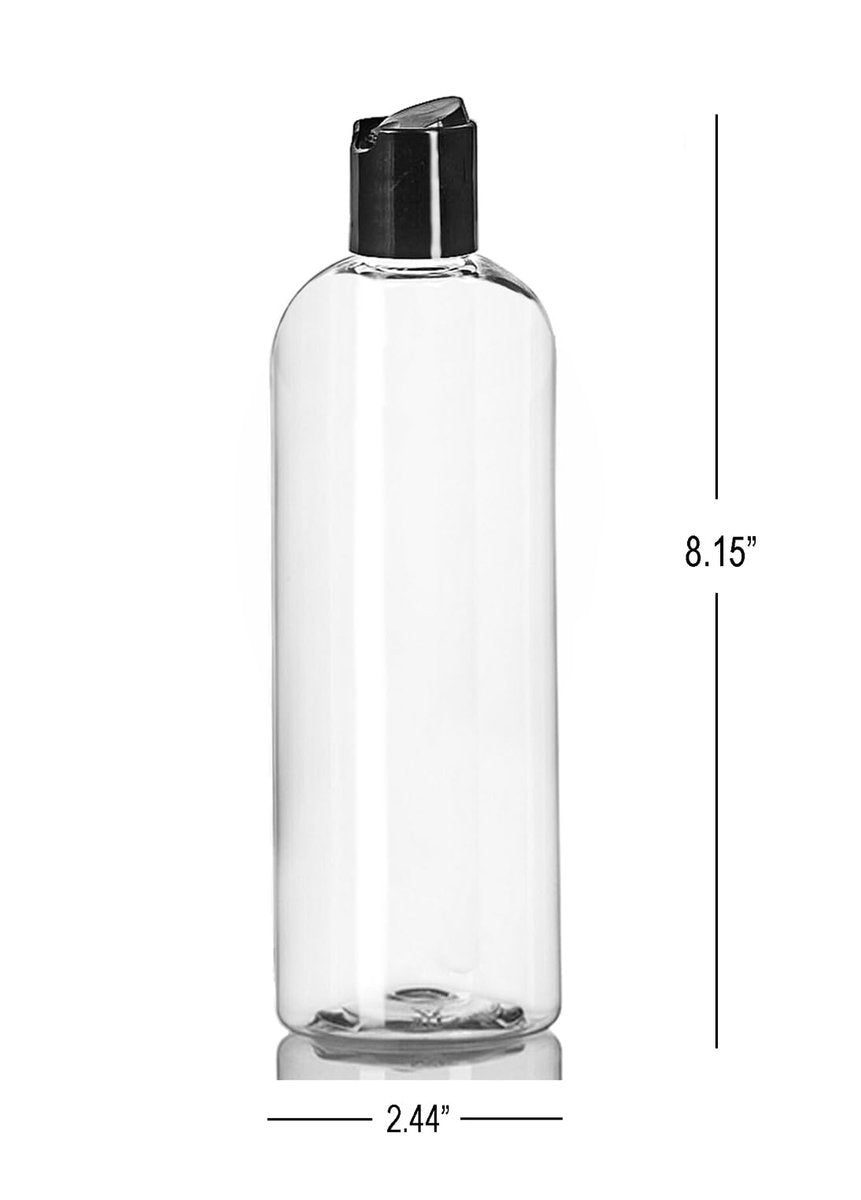 ljdeals 16 oz Klare Plastik-Nachfüllbare Quetschflaschen (3er-Pack), BPA-freie leere Reisebehälter mit auslaufsicheren Disc-Top-Verschlüssen für Shampoo, Lotion, Seife und Cremes, hergestellt in den USA