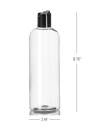 ljdeals 16 oz Klare Plastik-Nachfüllbare Quetschflaschen (3er-Pack), BPA-freie leere Reisebehälter mit auslaufsicheren Disc-Top-Verschlüssen für Shampoo, Lotion, Seife und Cremes, hergestellt in den USA