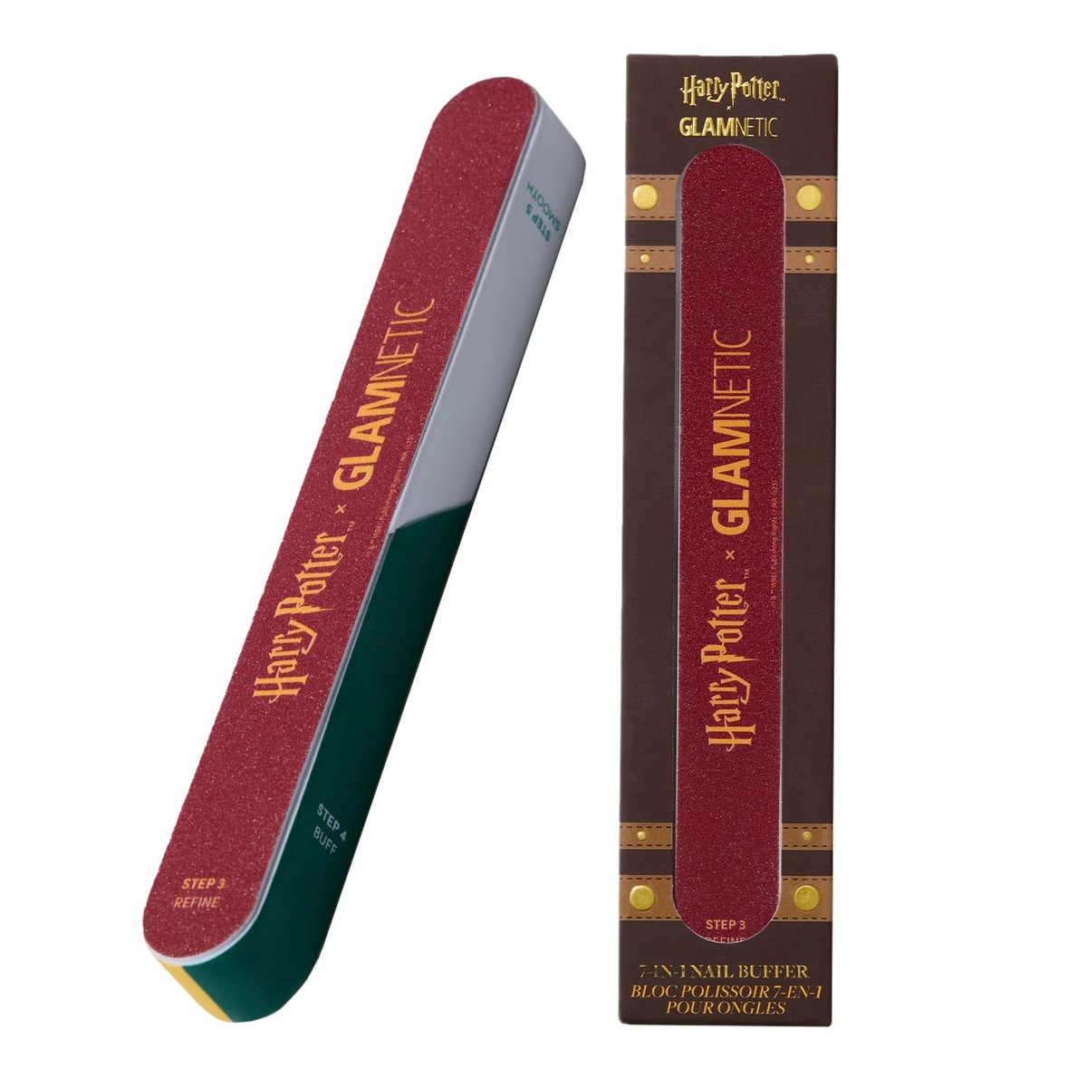 Glamnetic x Harry Potter™ 7-in-1 Nagelfeile | All-in-One 7-Stufen Nagel-Bufferblock zum Feilen, Formen, Glätten und Polieren | Leicht und einfach zu verwenden | EVA & Schleifpapier Nagelfeile