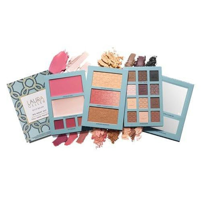 LAURA GELLER NEW YORK RSVP-Ready Big Night Out Full Face Travel Makeup Palette – All-in-One Set mit Lidschatten, Eyeliner, Rouge, Bronzer, Highlighter, Puder und Lippencremes