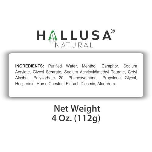 Hallusa Natural 2er-Pack Hallosmine Beincreme mit Diosmin, Hesperidin & Rosskastanie + Kostenlose Hallosmine Ultra 650 mg Diosmin Hesperidin, 60 Kapseln | Durchblutung & Venenunterstützung, 4 oz (112 g)