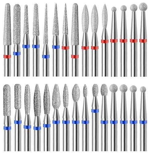 30-teiliges Pediküre-Set mit Diamant-Nagelbohrern – Professionelle und sichere Nagelhautbohrer für elektrische Maniküre & Pediküre