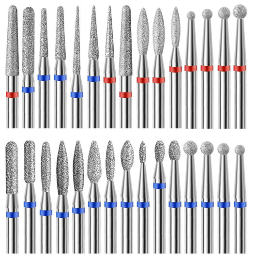 30-teiliges Pediküre-Set mit Diamant-Nagelbohrern – Professionelle und sichere Nagelhautbohrer für elektrische Maniküre & Pediküre