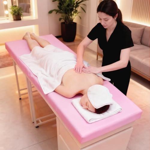 ASTONFOG 70 x 32 Zoll Wimpernbettbezug aus PU-Leder, wasserdichte Wachstischabdeckung für Massagetische, SPA und Schönheit (Pink)