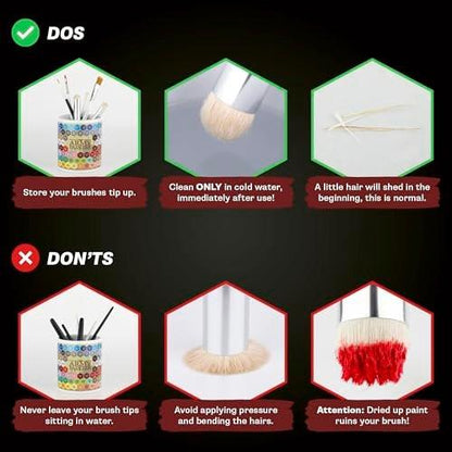 The Army Painter Masterclass Drybrush Set – 3 Größen Hobby Pinsel aus Ziegenhaar: 15mm Mighty Drybrush, 12mm Moderate Drybrush, 7mm Miniature Drybrush für Tabletop-Rollenspiele