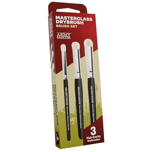 The Army Painter Masterclass Drybrush Set – 3 Größen Hobby Pinsel aus Ziegenhaar: 15mm Mighty Drybrush, 12mm Moderate Drybrush, 7mm Miniature Drybrush für Tabletop-Rollenspiele