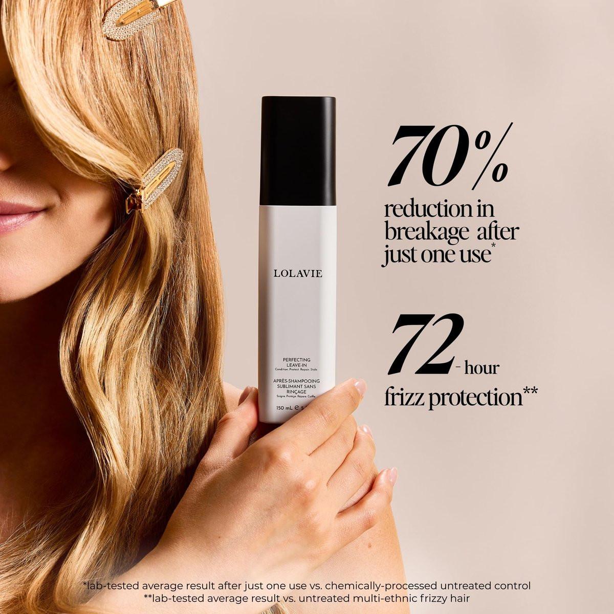 LolaVie Restore & Protect Travel Kit – TSA-zugelassenes Shampoo, Conditioner, Entwirrer & Leave-In – Vegan, tierversuchsfrei, farbsicher – für alle Haartypen