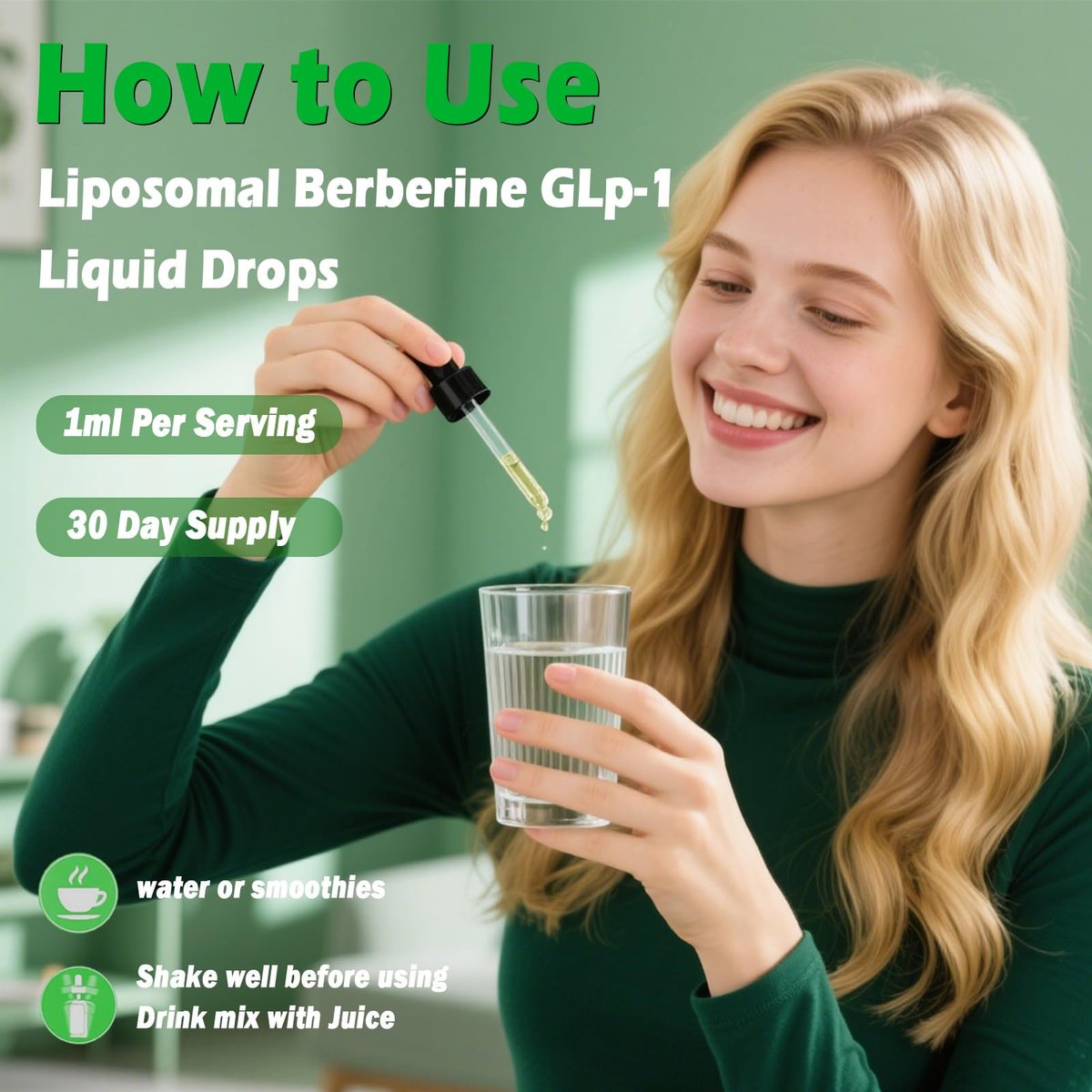 Liposomales Berberin Präparat 1500 mg, 2-in-1 Extra Stärke GLP-1 Moringa Berberin Tropfen für Stoffwechsel, Verdauung, Herzgesundheit & Vitamine für Frauen Männer Vegan Non-GMO, 30 Portionen
