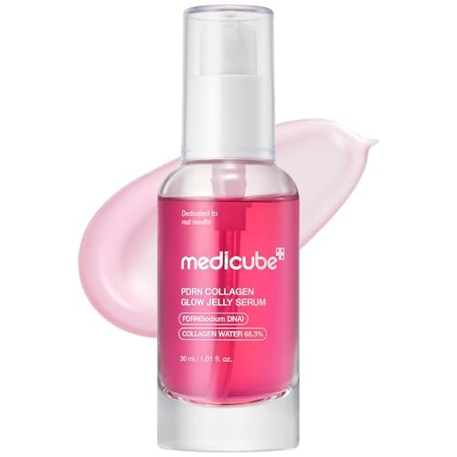 medicube PDRN Pink Collagen Glow Jelly Serum – Leichtes Wasser-Jelly für pralle & geschmeidige Haut, Strahlkraft & Elastizität mit PDRN, Kollagen, Niacinamid, Koreanische Hautpflege, 30 ml