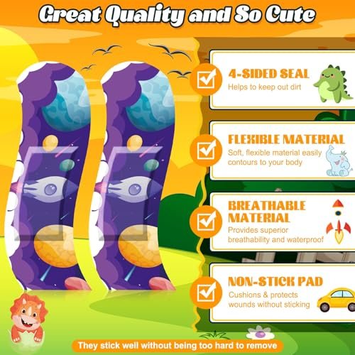 Sublaga 375 Pcs Kinderpflaster, 33 Motive Niedliche Pflaster für Kinder, Kleinkindpflaster, Pflaster Variety Pack, Haftende Flexible Cartoon Schutzpflaster für Schnitte bei Mädchen und Jungen