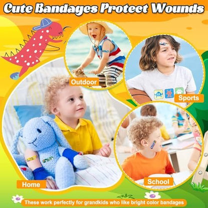 Sublaga 375 Pcs Kinderpflaster, 33 Motive Niedliche Pflaster für Kinder, Kleinkindpflaster, Pflaster Variety Pack, Haftende Flexible Cartoon Schutzpflaster für Schnitte bei Mädchen und Jungen