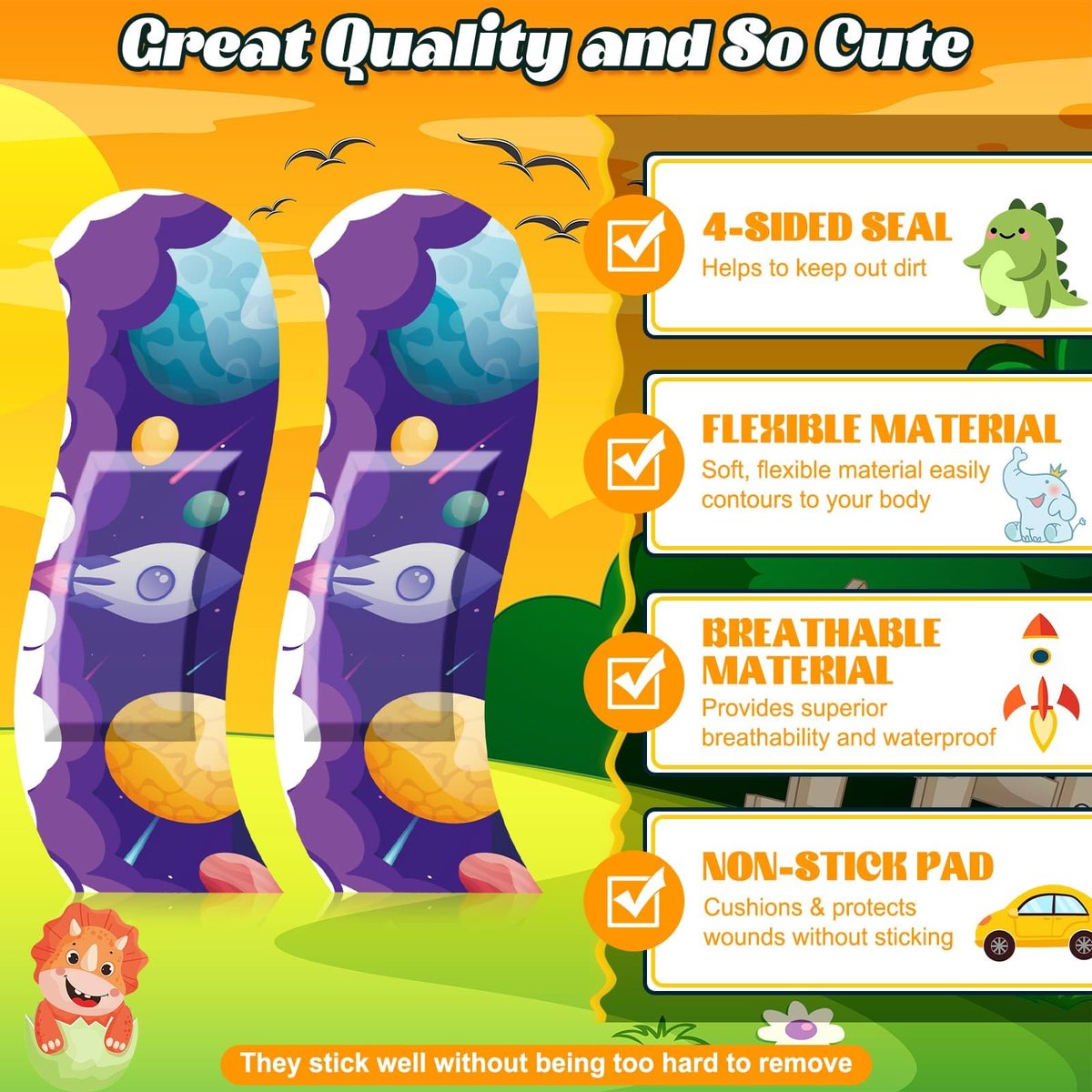 Sublaga 375 Pcs Kinderpflaster, 33 Motive Niedliche Pflaster für Kinder, Kleinkindpflaster, Pflaster Variety Pack, Haftende Flexible Cartoon Schutzpflaster für Schnitte bei Mädchen und Jungen