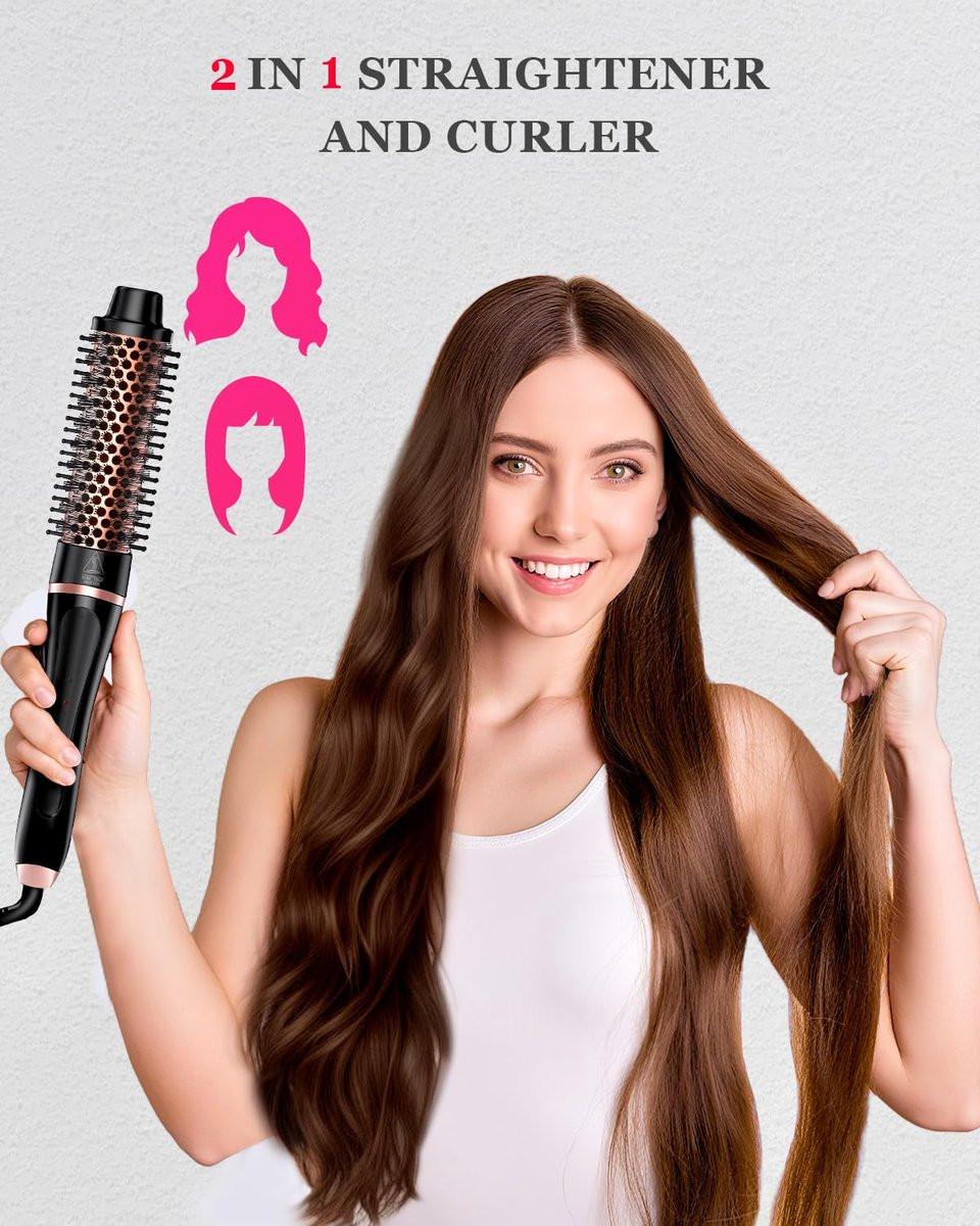 5-in-1 Lockenstab & Thermalbürsten-Set mit 4 austauschbaren Keramik-Aufsätzen (0,35-1,25 Zoll) – Schnellheizung, Dual-Voltage Reise-Haartool, Geburtstagsgeschenk für Frauen – Lockenwickler-Set für Locken und Blowout
