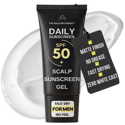 Tägliches Sonnenschutzmittel für die Kopfhaut ohne Duftstoffe - SPF 50+ | Pflege für Glatzköpfe | Tägliche Gesichts- & Kopfhautpflege | Matt, fettfrei, vegan | The Bald Brothers