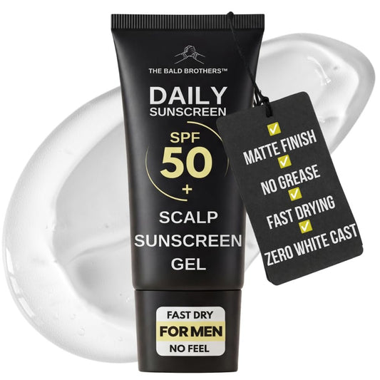 Tägliches Sonnenschutzmittel für die Kopfhaut ohne Duftstoffe - SPF 50+ | Pflege für Glatzköpfe | Tägliche Gesichts- & Kopfhautpflege | Matt, fettfrei, vegan | The Bald Brothers