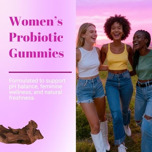Le Tian Xian Her Juicy Probiotische Gummis für Frauen mit Ulmenrinde, Präbiotika & Lactobacillus – für pH-Balance & Verdauungsgesundheit, tropischer Ananasgeschmack, 60 Stück