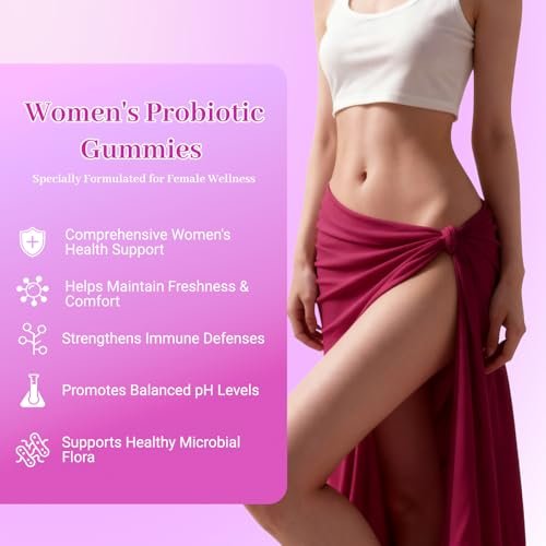 Le Tian Xian Her Juicy Probiotische Gummis für Frauen mit Ulmenrinde, Präbiotika & Lactobacillus – für pH-Balance & Verdauungsgesundheit, tropischer Ananasgeschmack, 60 Stück
