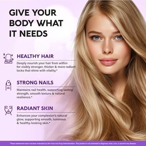 Biotin 10000 mcg mit Silizium – Hochdosiertes Biotin für Frauen, Haare, Haut & Nägel – Laborgeprüft – 120 Softgels, 120 Tage Vorrat