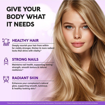 Biotin 10000 mcg mit Silizium – Hochdosiertes Biotin für Frauen, Haare, Haut & Nägel – Laborgeprüft – 120 Softgels, 120 Tage Vorrat