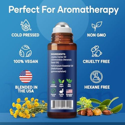 Bio Helichrysum Ätherisches Öl Roll-On 10 ml – Natürliche Aromatherapie für Hautpflege, Entspannung, Stressabbau & tägliches Wohlbefinden – Nexon Botanics