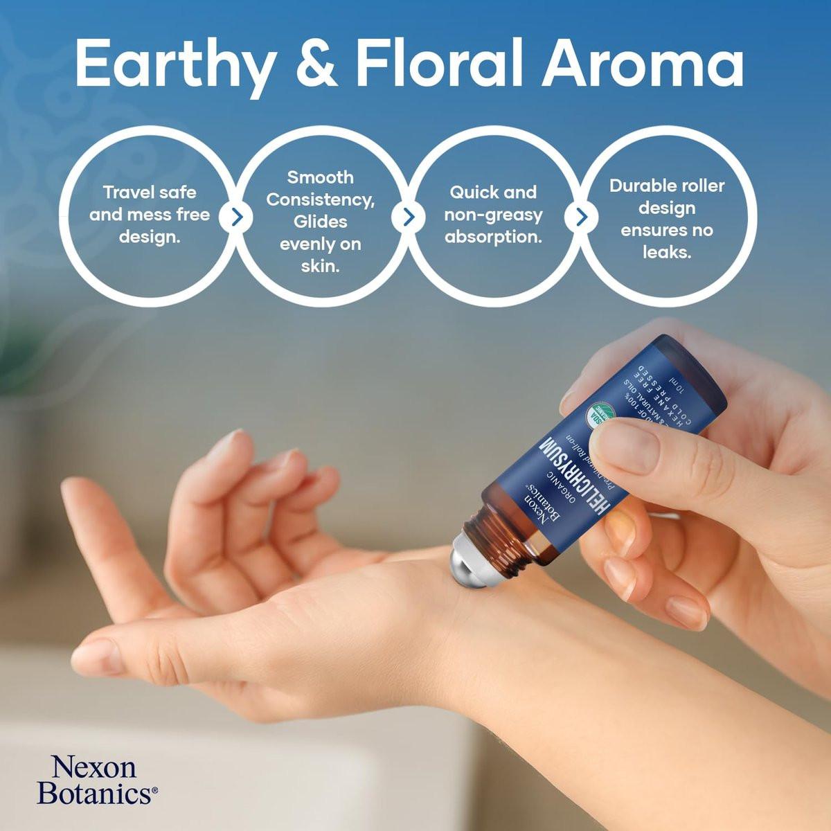Bio Helichrysum Ätherisches Öl Roll-On 10 ml – Natürliche Aromatherapie für Hautpflege, Entspannung, Stressabbau & tägliches Wohlbefinden – Nexon Botanics