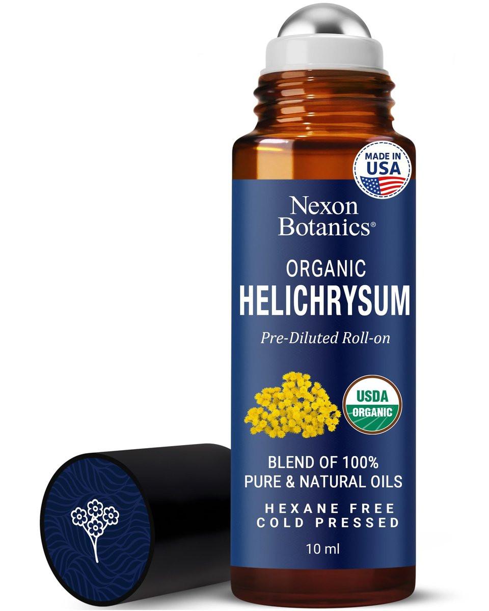 Bio Helichrysum Ätherisches Öl Roll-On 10 ml – Natürliche Aromatherapie für Hautpflege, Entspannung, Stressabbau & tägliches Wohlbefinden – Nexon Botanics