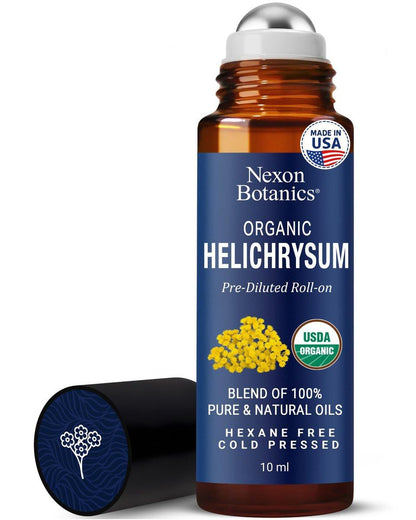 Bio Helichrysum Ätherisches Öl Roll-On 10 ml – Natürliche Aromatherapie für Hautpflege, Entspannung, Stressabbau & tägliches Wohlbefinden – Nexon Botanics
