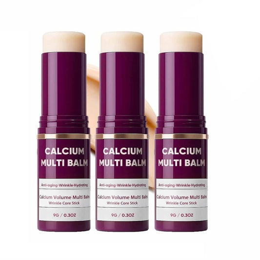 3er Pack Calcium Volume Multi Balm – Feuchtigkeitscreme mit Kollagen für Gesicht, Augen & Hals, festigende Hautpflege