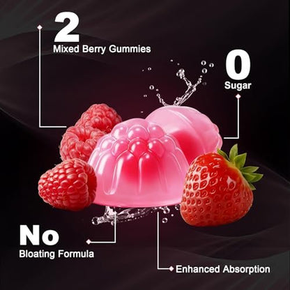 Creatin für Frauen: Monohydrat-Gummis mit Kollagen, BCAA, L-Carnitin & Taurin, Erdbeergeschmack, Zuckerfrei, 120 Stück – Energie & Muskelkraft